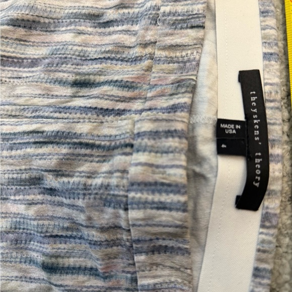 Theyskens' Theory size 4 NWOT pull on Striped Skinny Pants in Blue and Gray - Picture 3 of 11